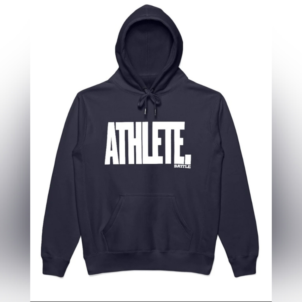 Battle ATHLETE Premium Heavyweight Men's Navy Blue Hoodie Size Large